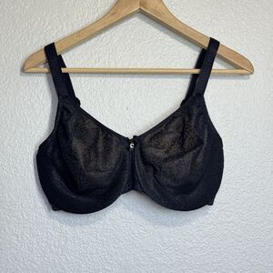 Chantelle Bra 36H Black C Magnifique Seamless Underwire Unlined Floral Lingerie